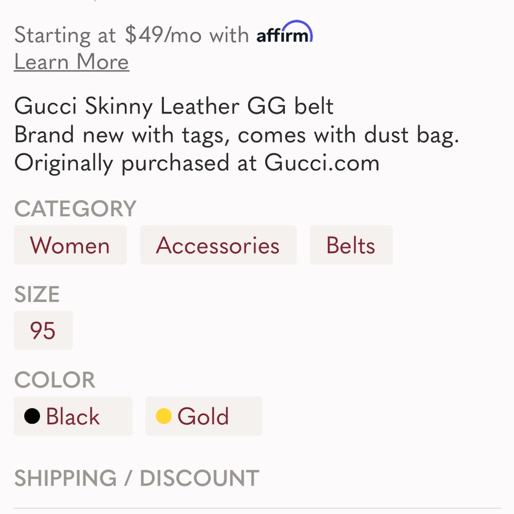 GUCCI GG Skinny Belt - Picture 10 of 10